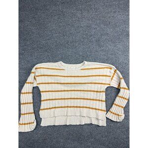 Rip Curl Always Summer Sweater Women's Small White Orange Stripe Cotton